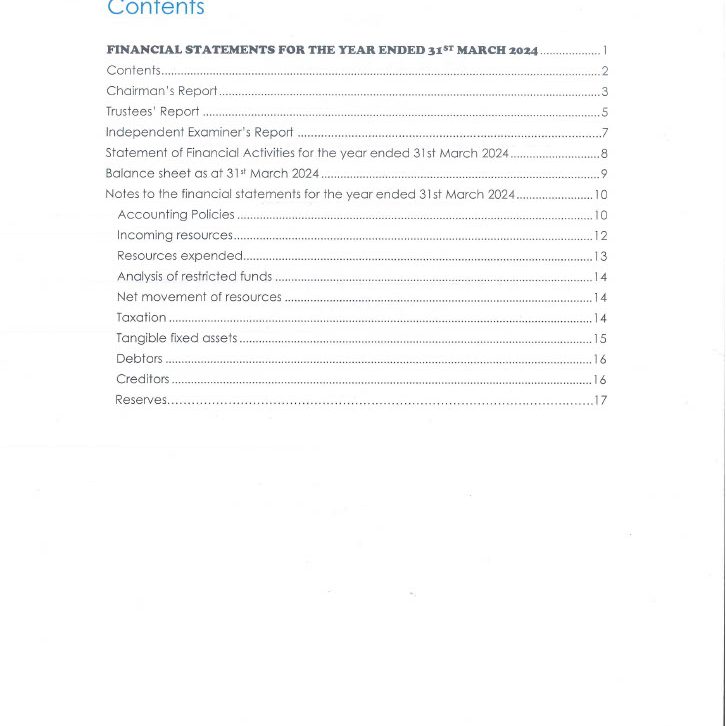 Financial Statements Year Ending 31st March 2024 page 2